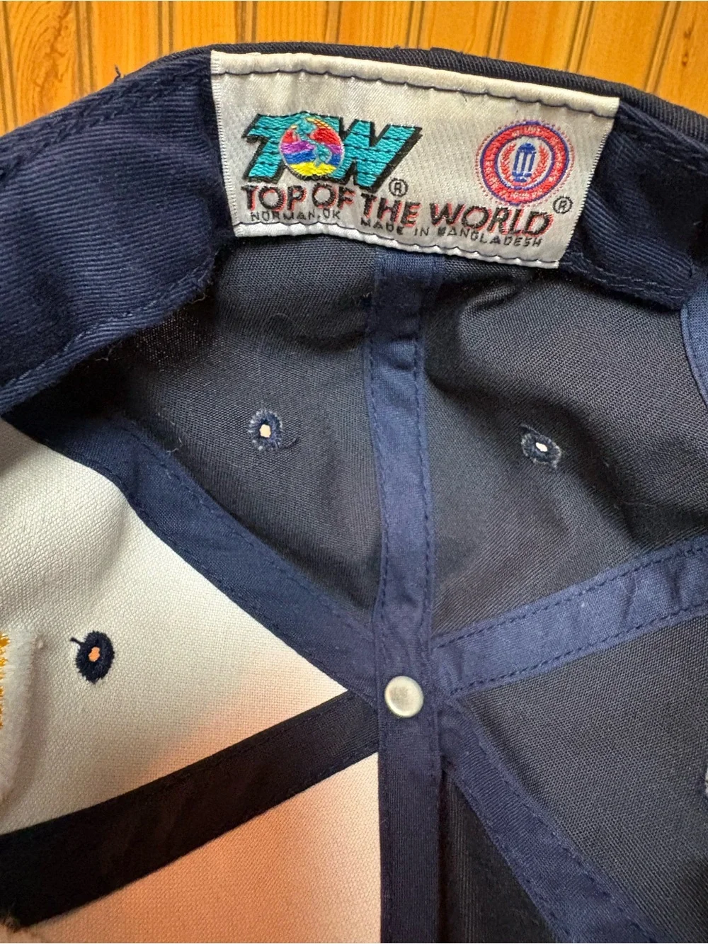 Top of the World Kids Hat Navy with Gold 'M' Patch